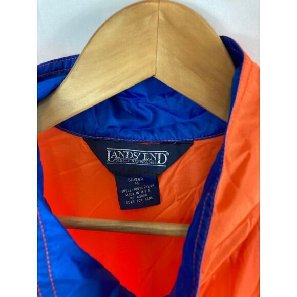 Lands End 1/4 Zip Orange Windbreaker Jacket size Medium - Picture 4 of 6